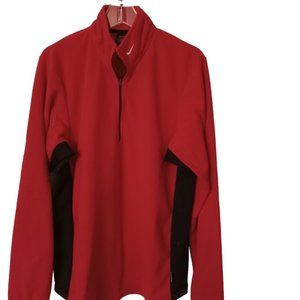 EUC | Nike | UNISEX | Quarter Zip Red Activewear Pullover | 10" Zipper | Size: L